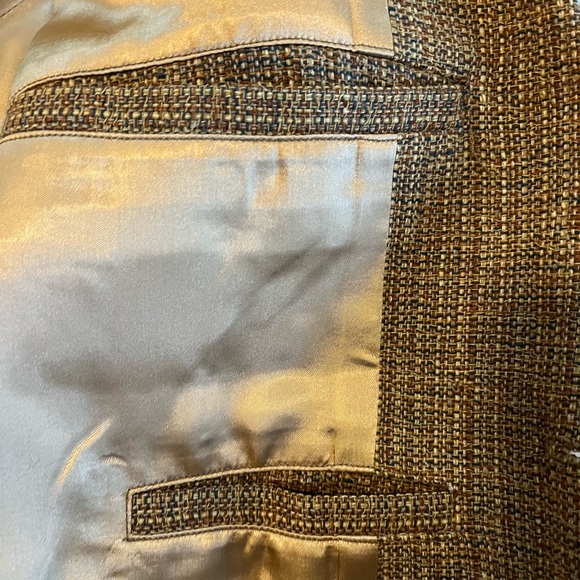 The Territory Ahead Silk Blazer Jacket Basketweave Tan Texture Sports Coat 44S - Picture 11 of 14